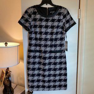 Karl Lagerfeld Black/White Houndstooth Dress NWT